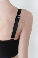 Black Cropped Top With Braided Bust Details