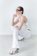 White Sequin Tank Top