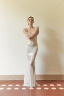 White Sequin Long Transparent Dress