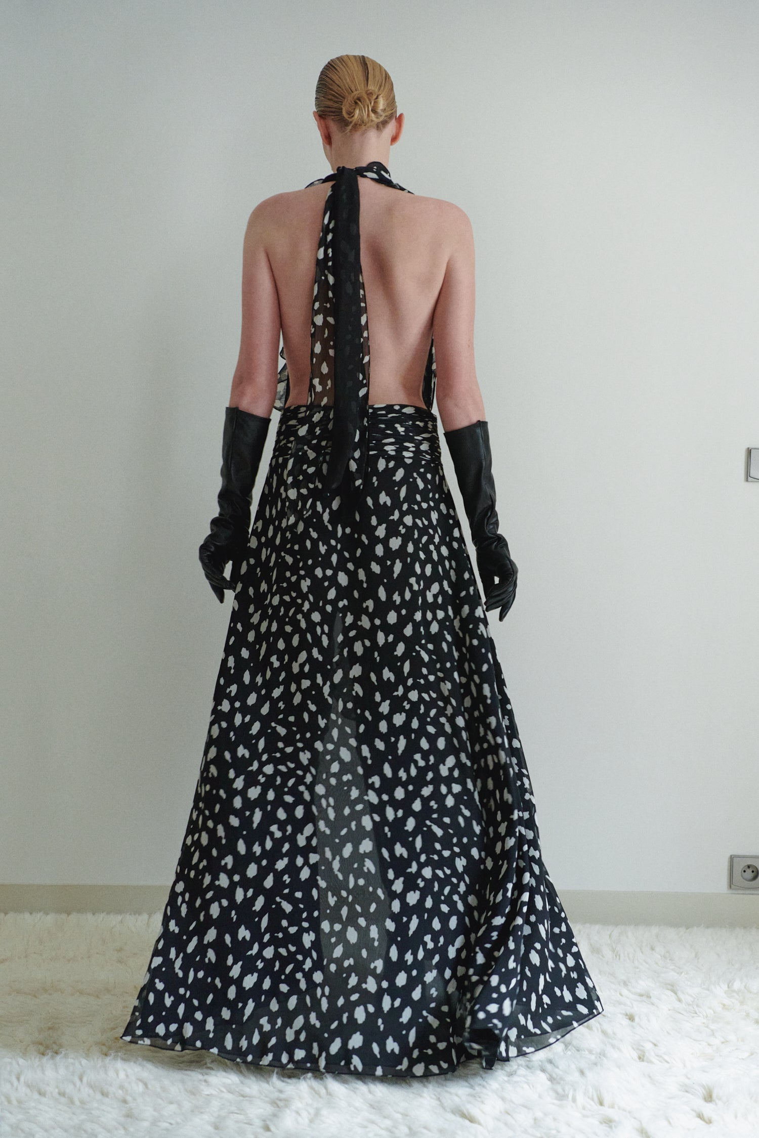 dalmatian sequin dress Long Sleeve Black And White Dalmatian Print Dress Long Sleeve Animal Print Sequin Dress Black Silver