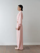 Pink Cropped Sweatshirt with Logo Print