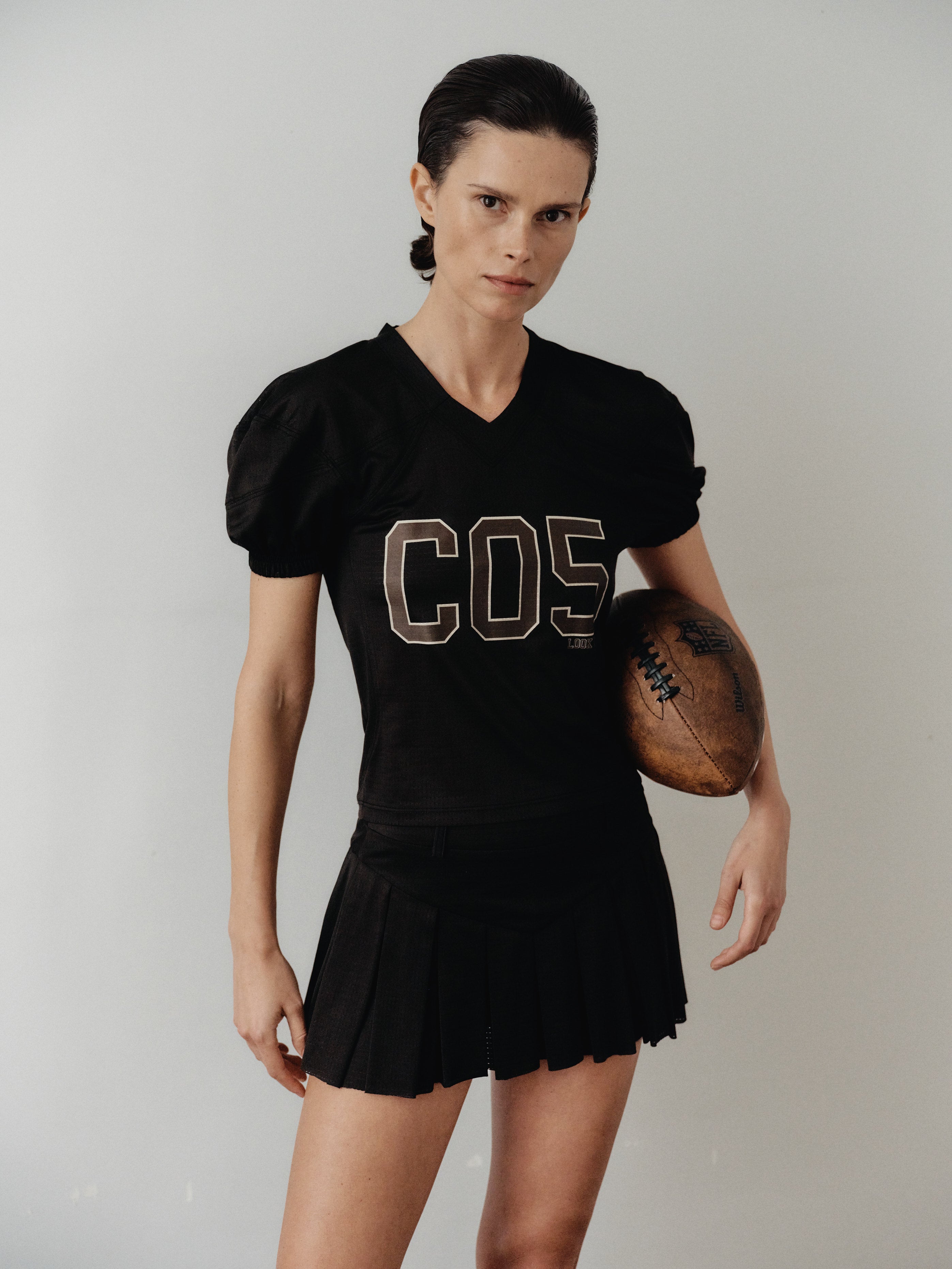 Logo Baskılı Siyah Crop Top