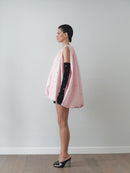 Açık Pembe Tafta Eldivenli Balon Elbise