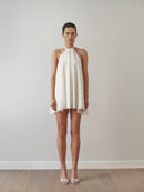 White Mini Open Back Dress