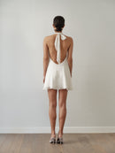 White Mini Open Back Dress