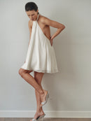 White Mini Open Back Dress