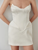 White Mini Dress With Structured Cups