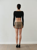 Gold Mesh Mini Skirt with Hand-Made Gold Pleated Belt