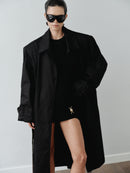 Black Water Repellant Recycled Cotton Trenchcoat