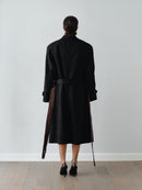 Black Water Repellant Recycled Cotton Trenchcoat