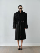 Black Water Repellant Recycled Cotton Trenchcoat
