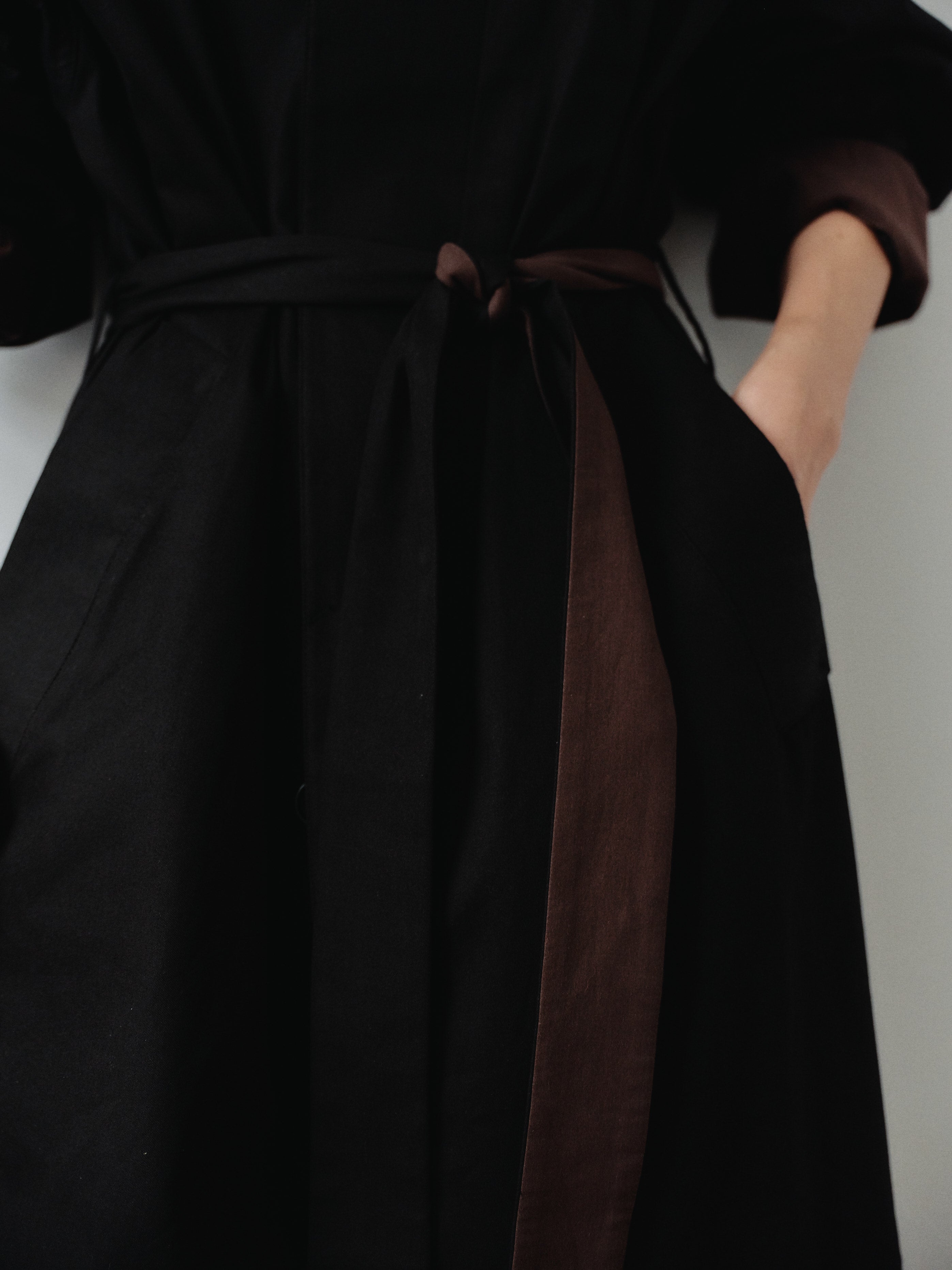 Black Water Repellant Recycled Cotton Trenchcoat