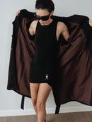 Black Water Repellant Recycled Cotton Trenchcoat