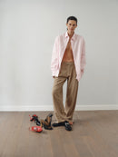 Light Pink Oversize Unisex Shirt with Tie