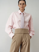 Light Pink Oversize Unisex Shirt with Tie