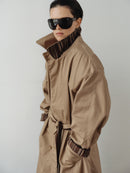 Mink Colored Water Repellant Recycled Cotton Trenchcoat