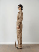 Geri Dönüştürülmüş Pamuklu Kumaştan Vizon Kargo Tulum