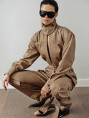 Geri Dönüştürülmüş Pamuklu Kumaştan Vizon Kargo Tulum