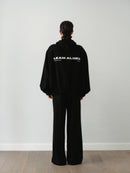 Black Cotton Hooded Sweatshirt