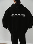 Black Cotton Hooded Sweatshirt
