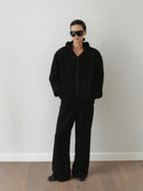 Black Cotton Hooded Sweatshirt