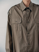 Khaki Oversized Unisex Shirt with Pockets
