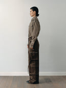 Khaki Oversized Unisex Shirt with Pockets