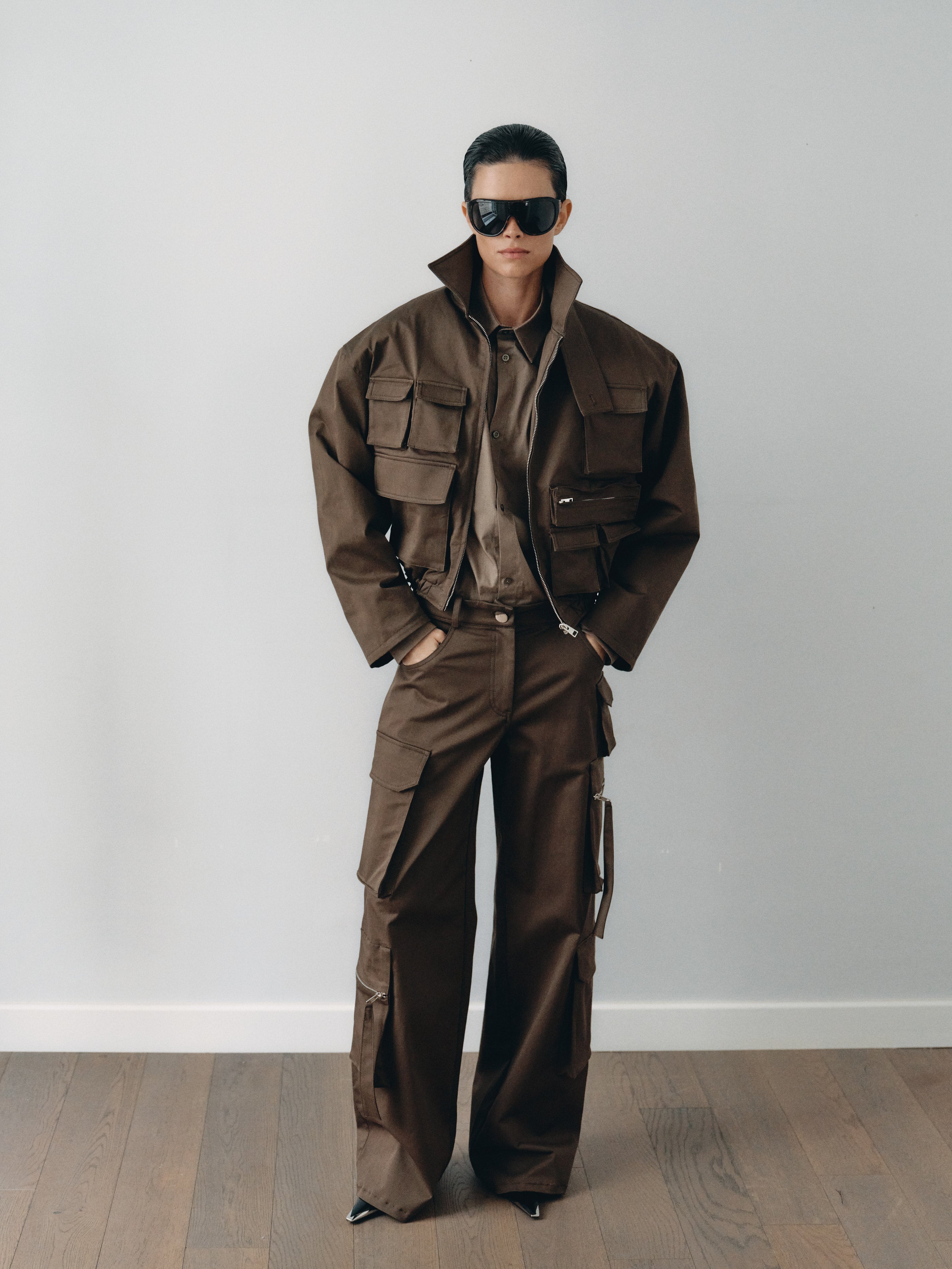 Khaki Water Repellant Cargo Jacket