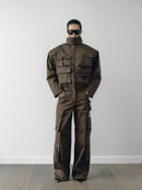 Khaki Water Repellant Cargo Jacket