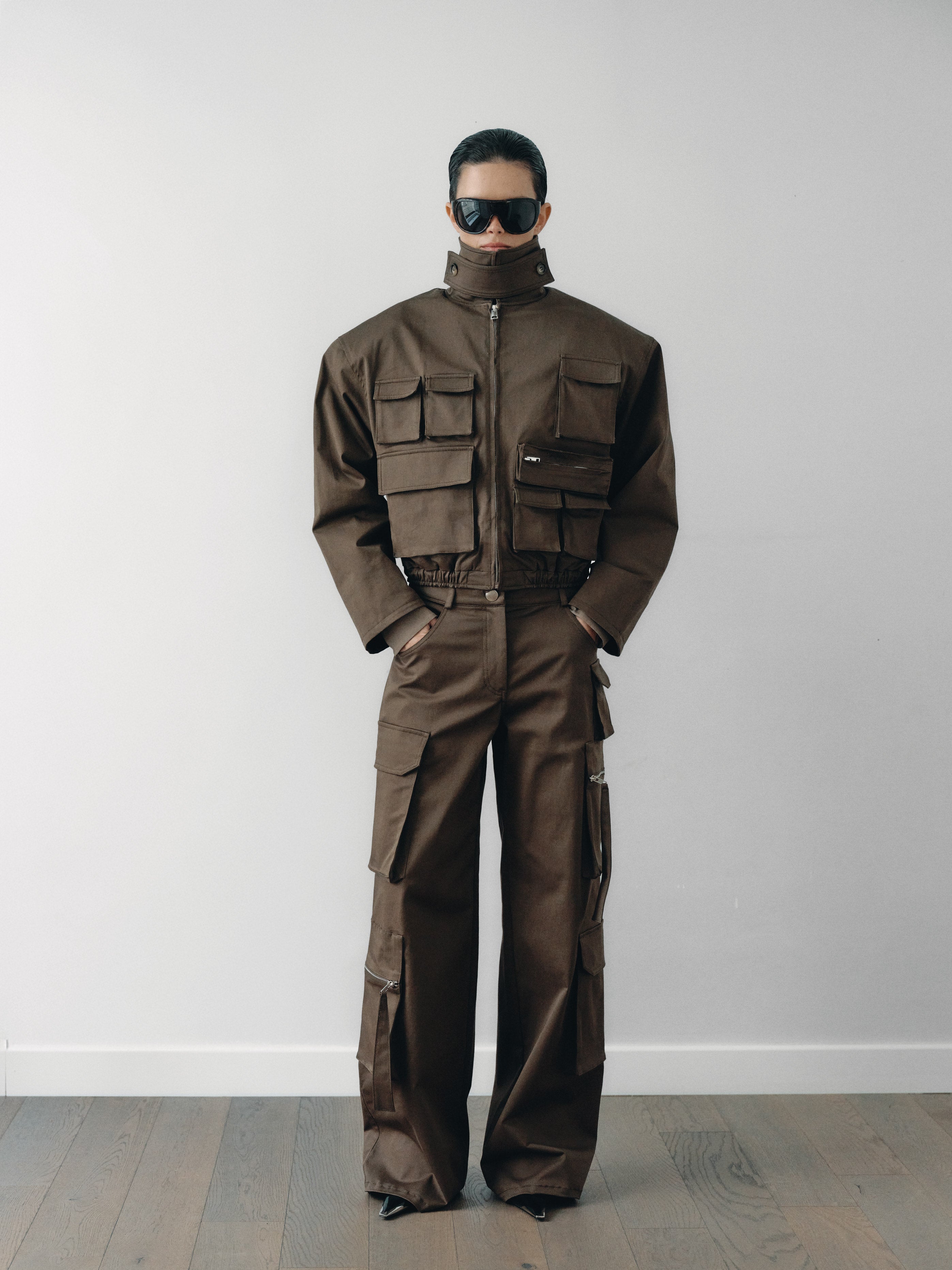 Khaki Water Repellant Cargo Jacket