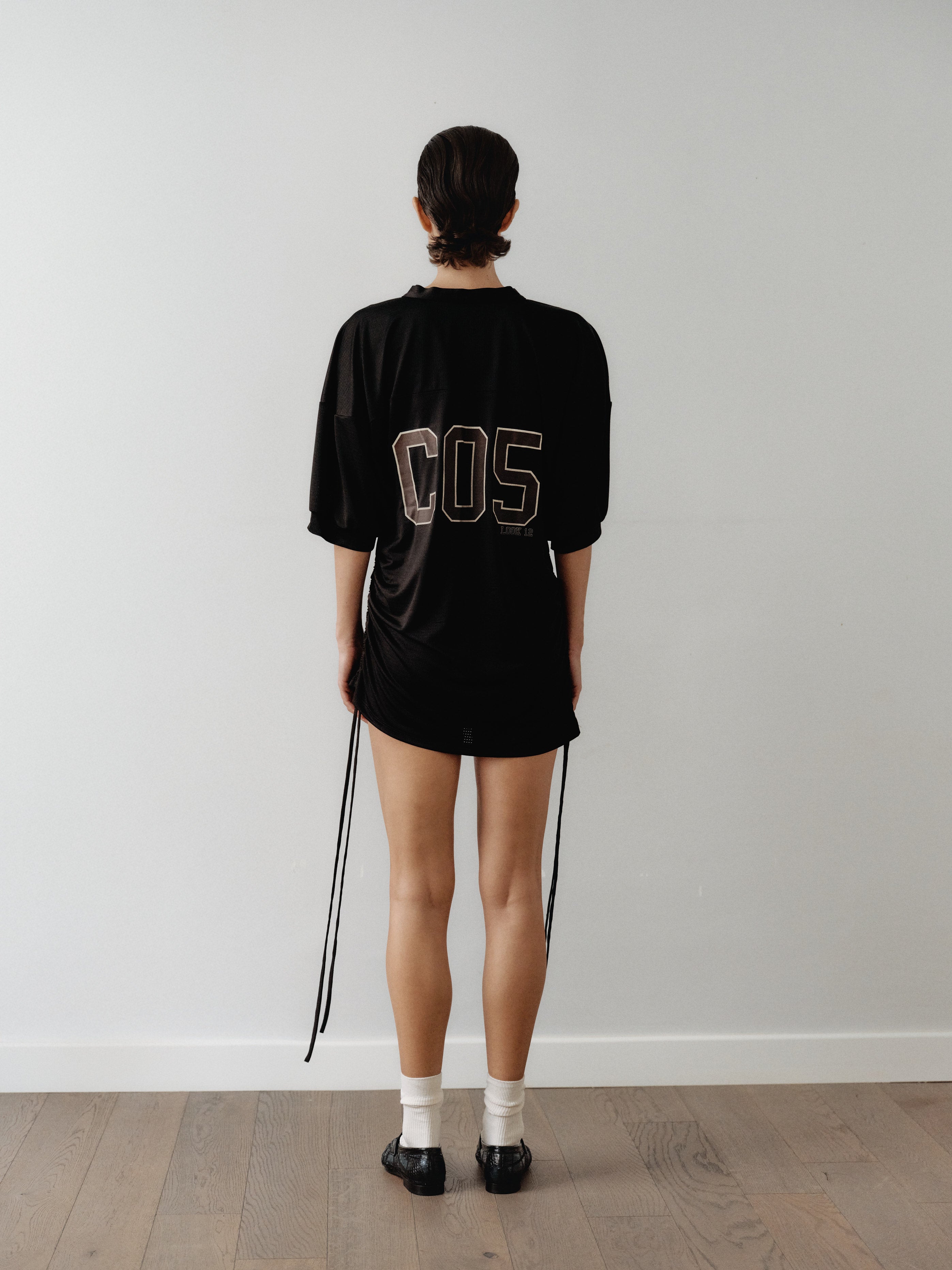 Logo Baskılı Siyah Forma Elbise