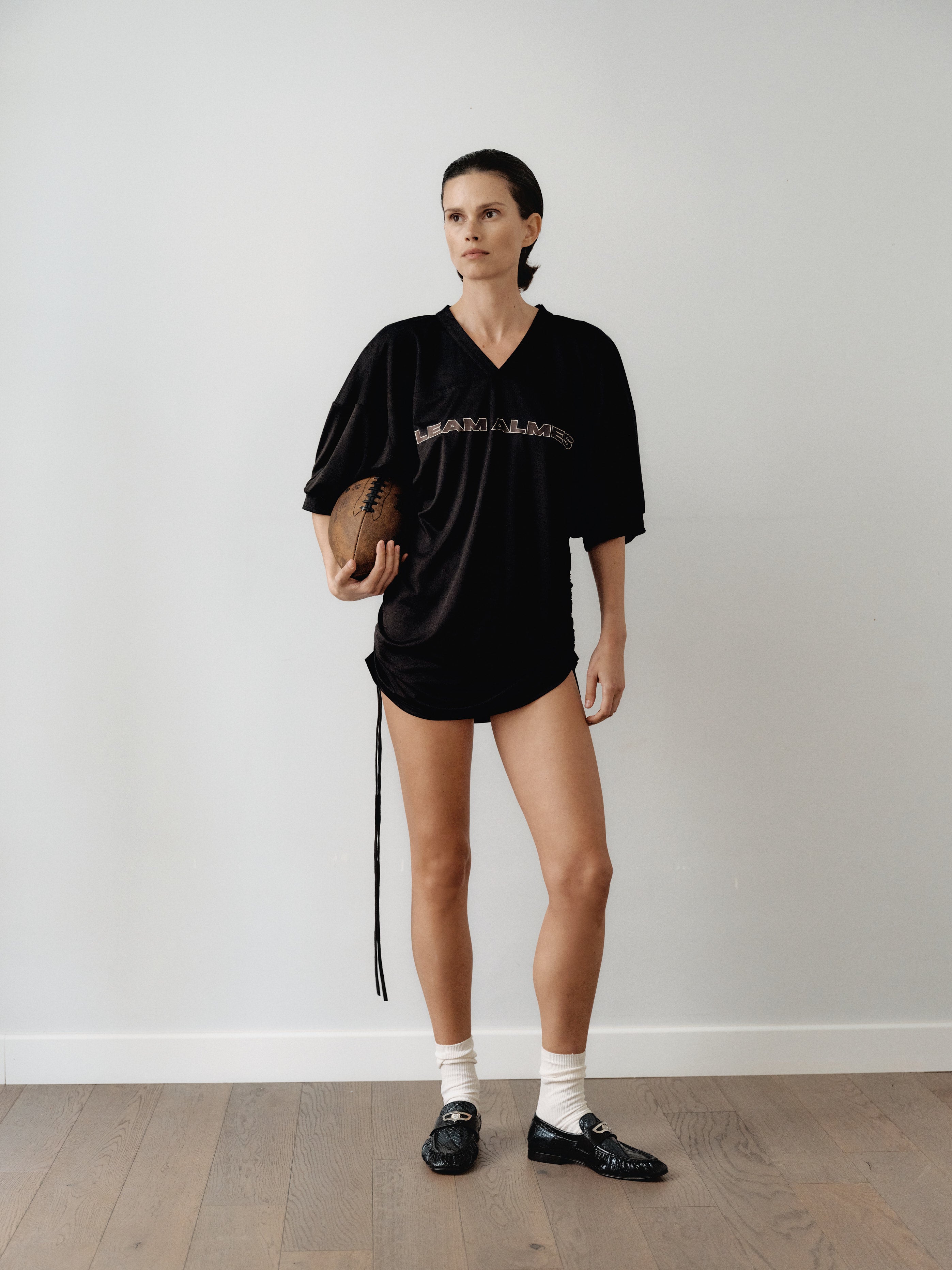 Logo Baskılı Siyah Forma Elbise