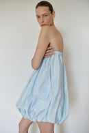 Baby Blue Mini Baloon Dress with Beads