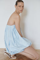 Baby Blue Mini Baloon Dress with Beads