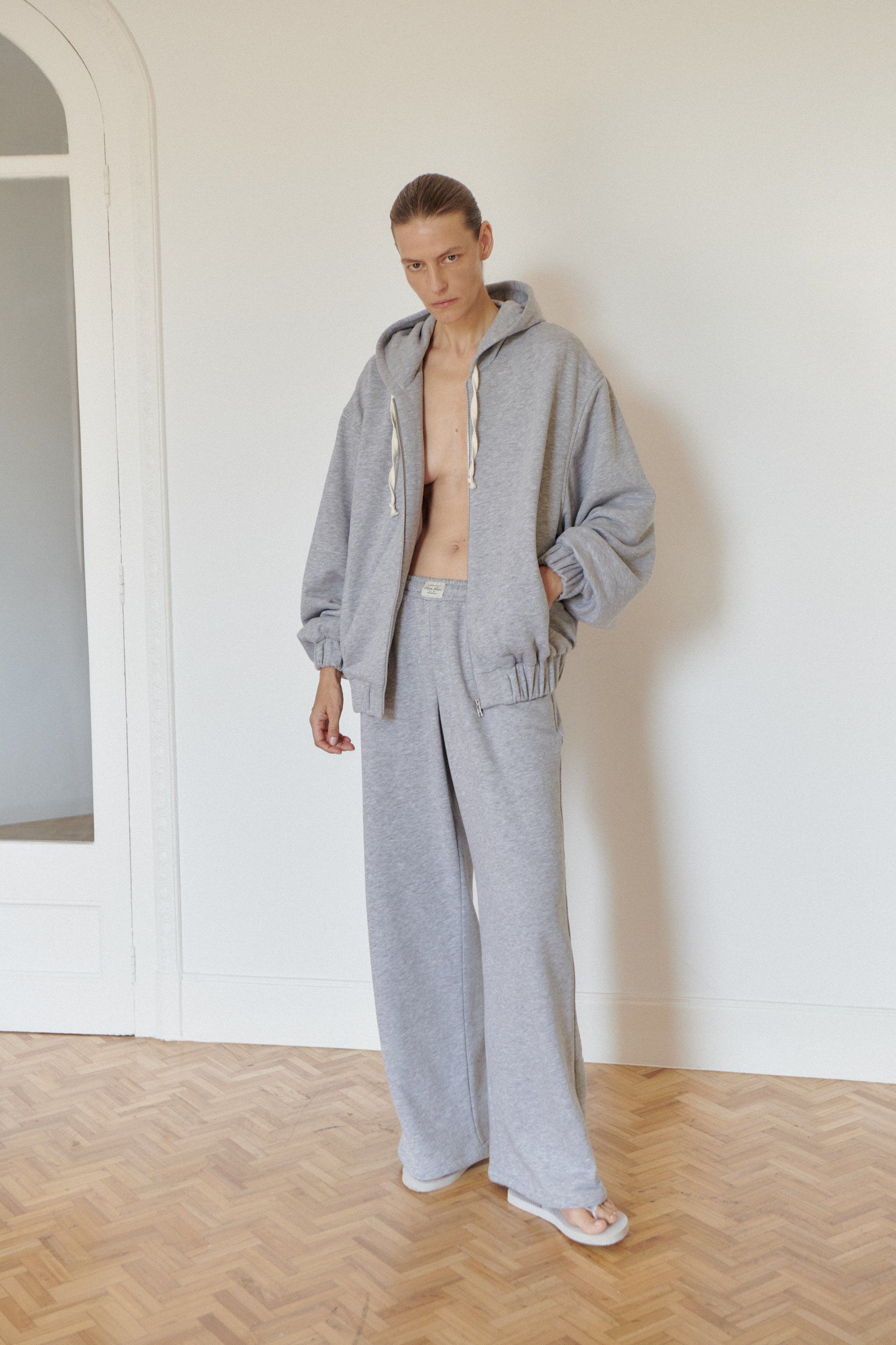 Grimelange Cotton Trackpants with Red Stripes