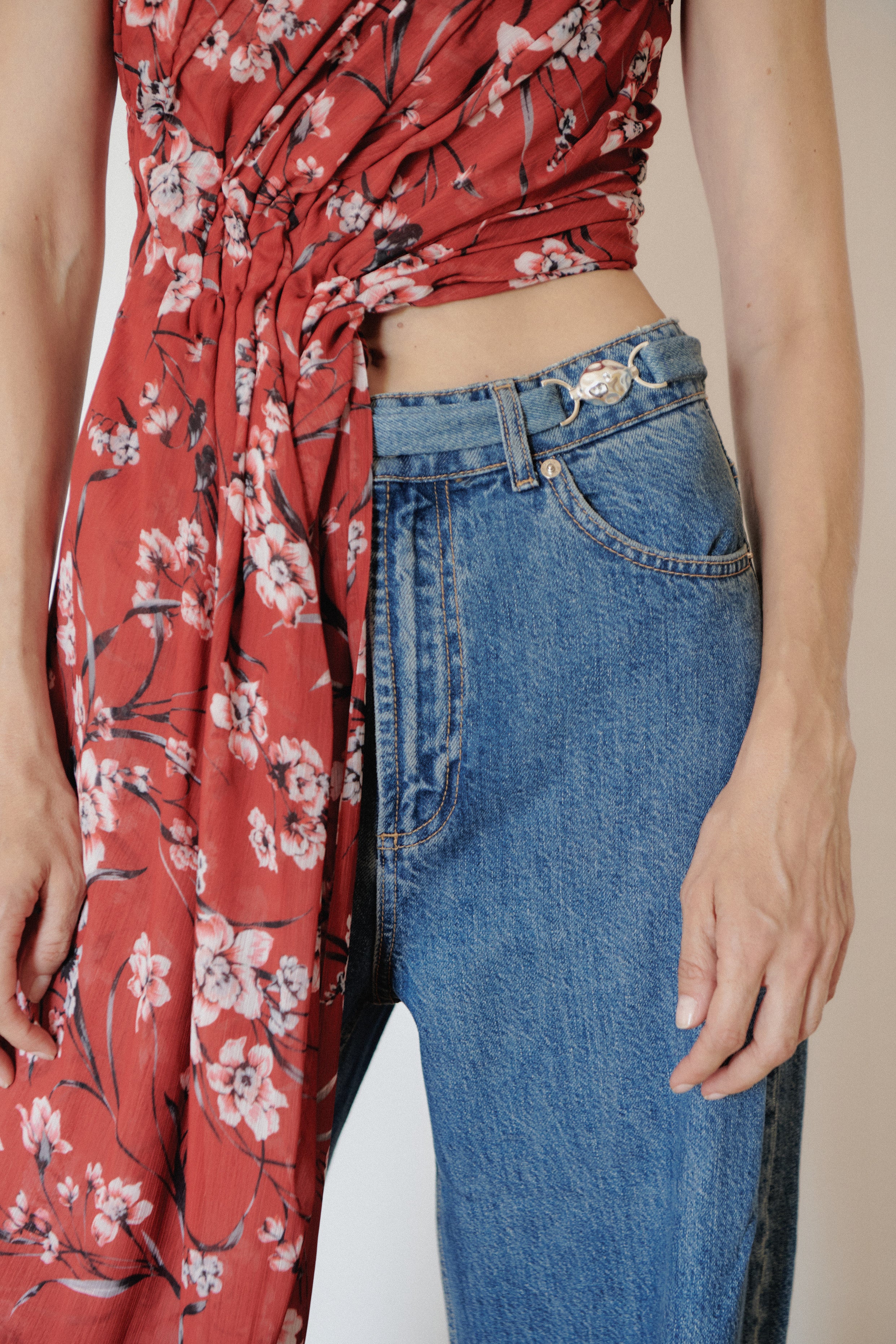 Flower Print Chiffon Top