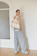 Blue Plaid Cotton Poplin Pants