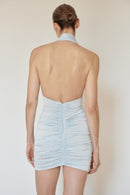 Baby Blue Draped Mini Dress