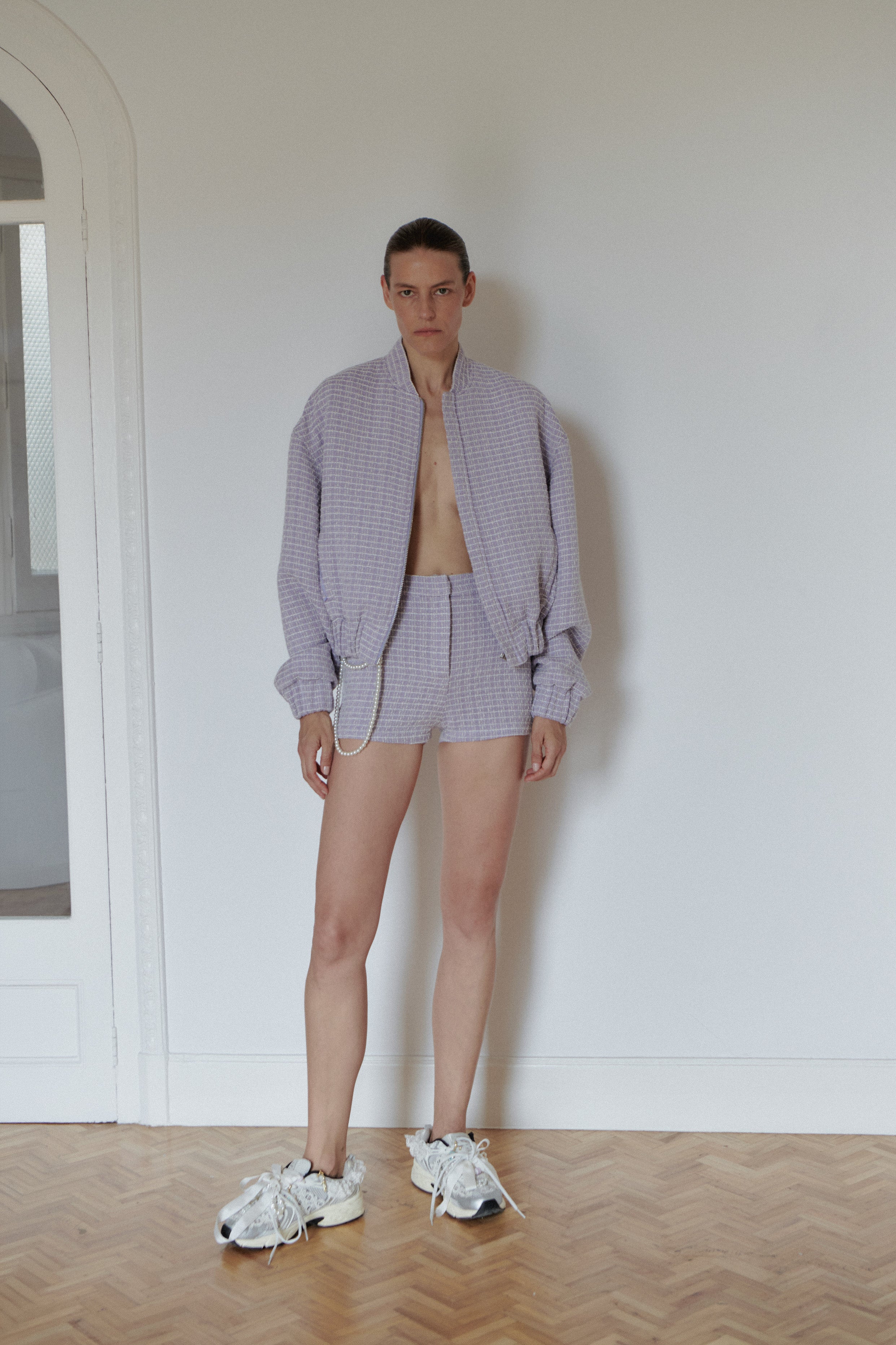 Lila Yün Tüvit Ceket