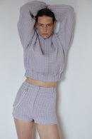 Lila Yün Tüvit Ceket