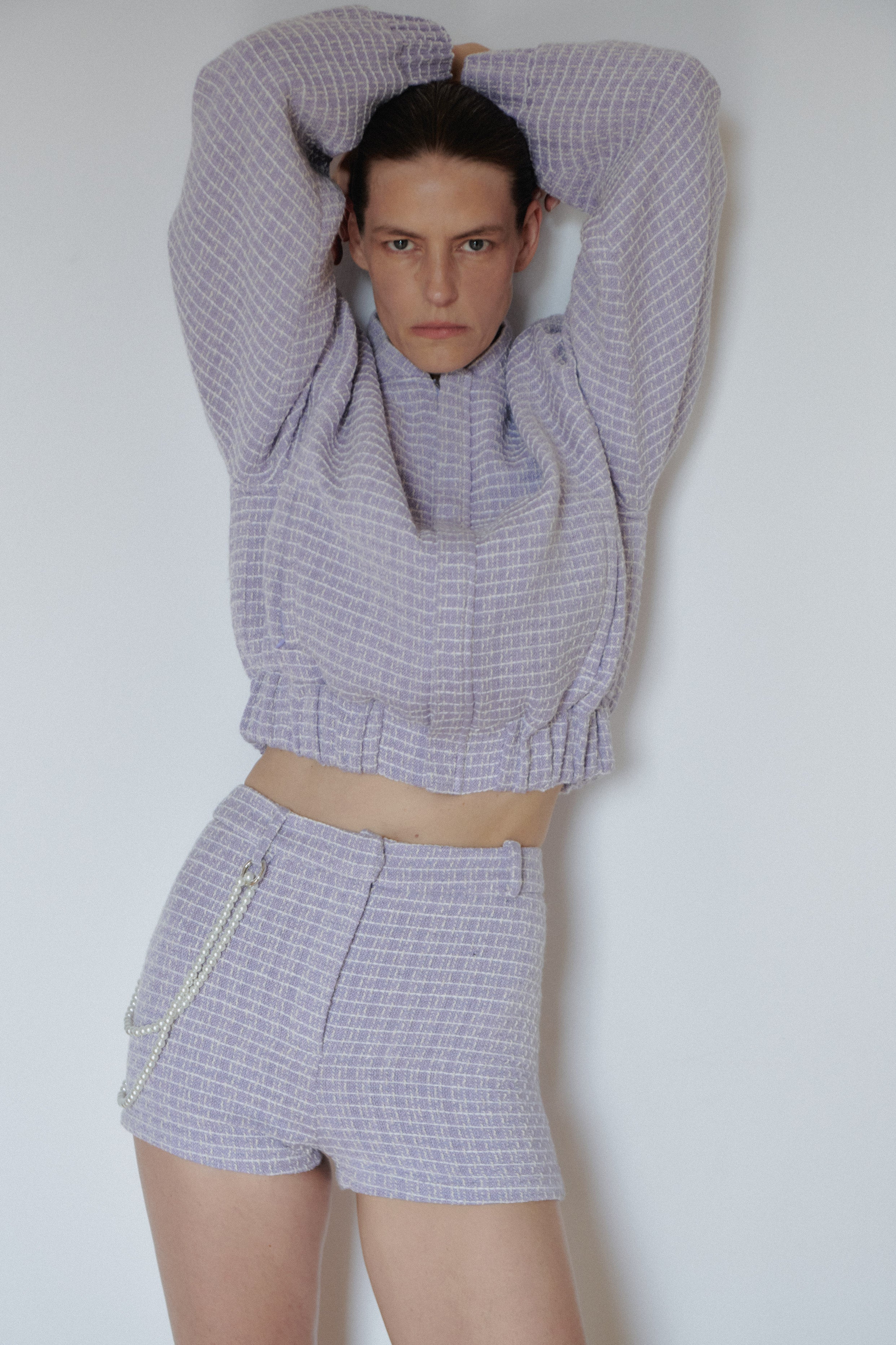 Lila Yün Tüvit Ceket