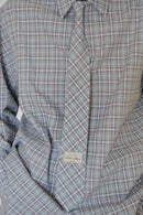 Blue Plaid Oversize Unisex Shirt with Tie