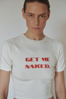 Slogan Baskılı Beyaz Baby Tee
