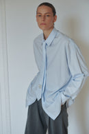 Blue Oversize Unisex Shirt with Tie