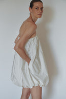 White Mini Baloon Dress with Beads