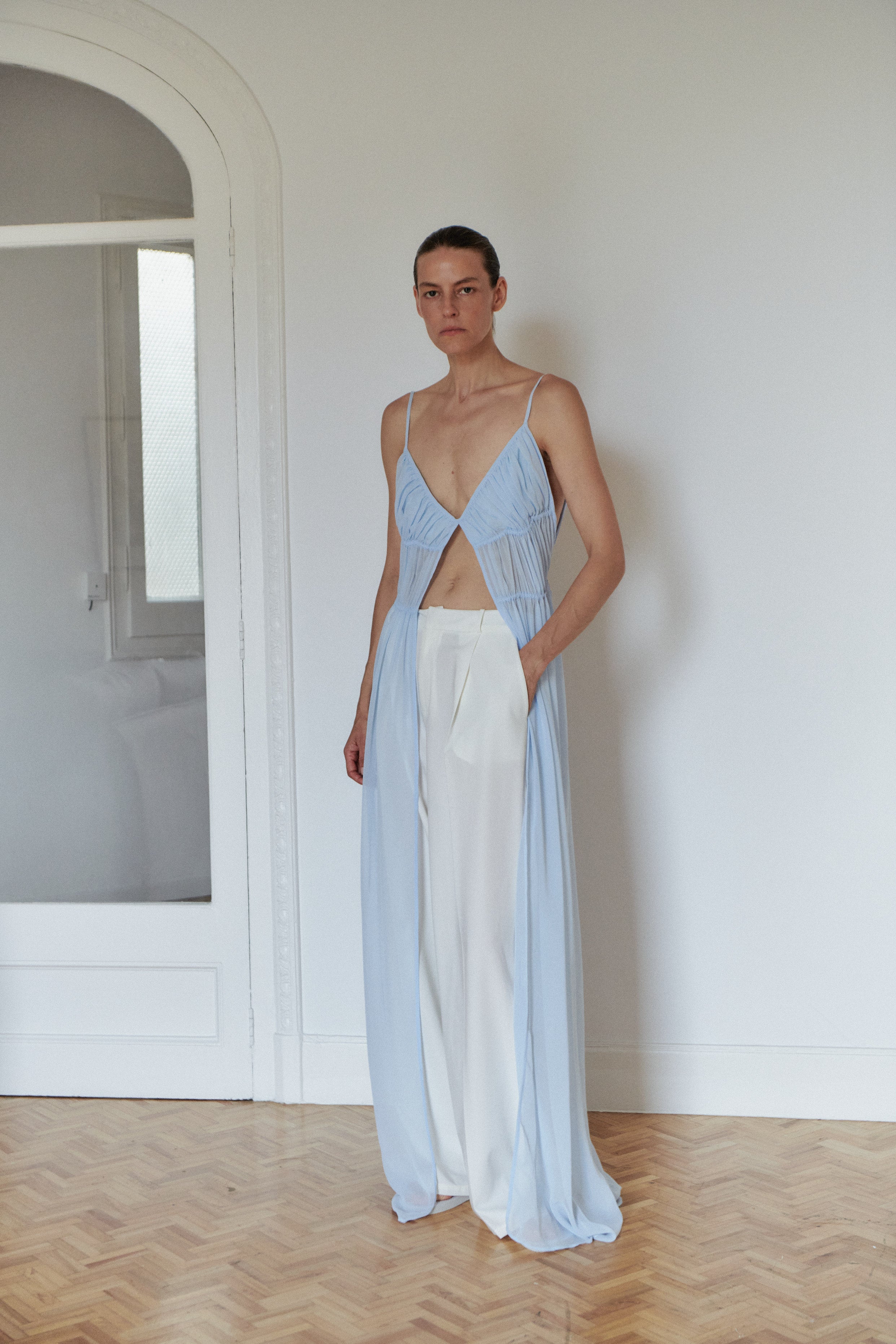 Baby Blue Chiffon Top