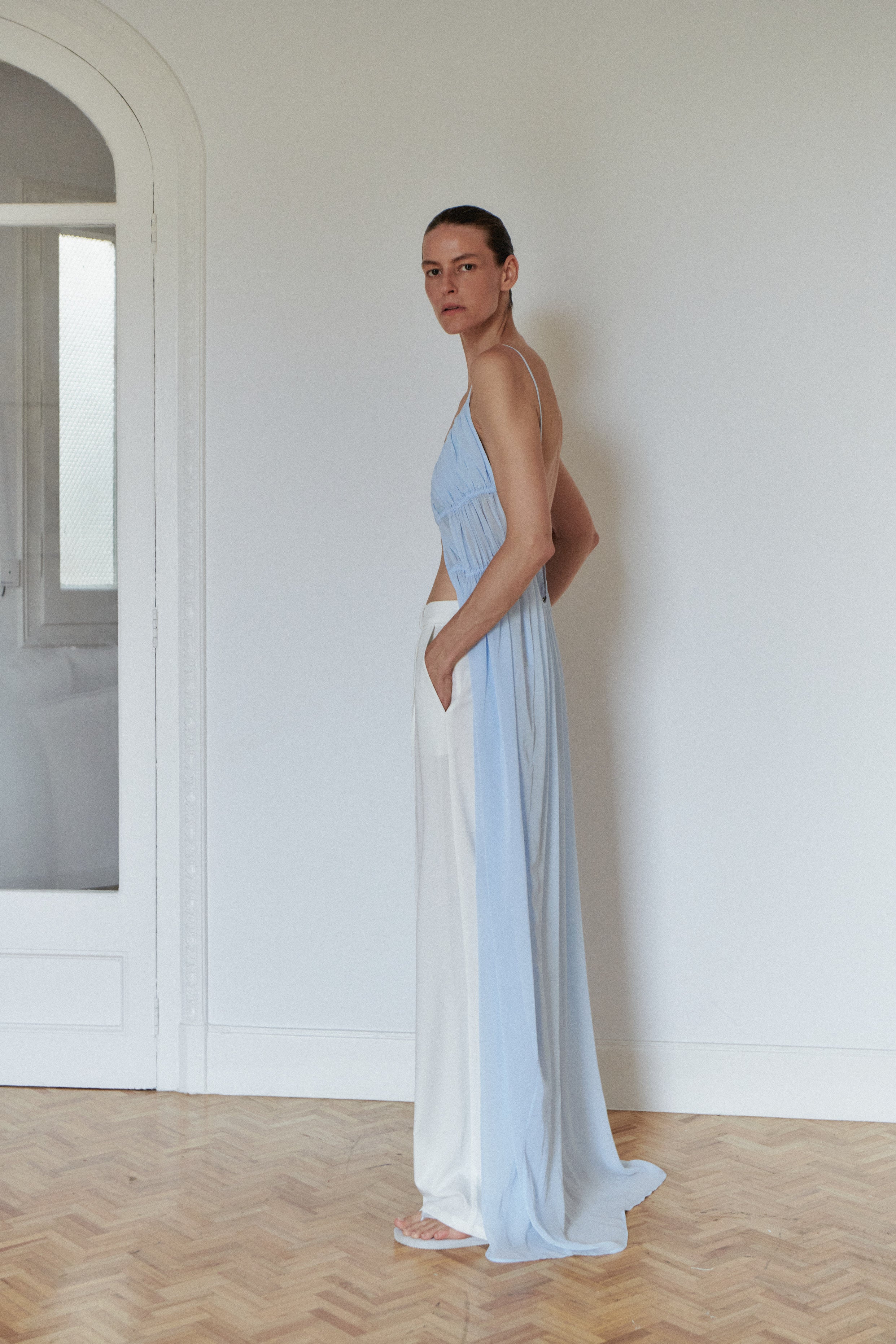 Baby Blue Chiffon Top