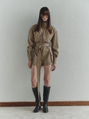 Mink Colored Cargo Short Jumpsuit