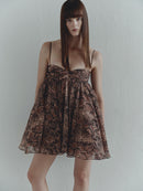 Snake Print Chiffon Mini Dress