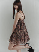 Snake Print Chiffon Mini Dress